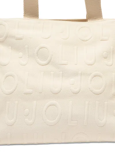 Liu •jo Medium Knit Tote Bag In Neutral