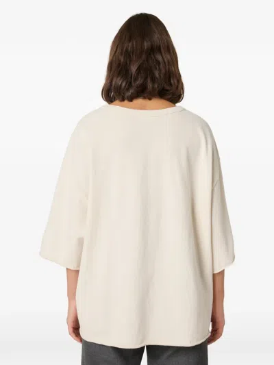 American Vintage Short-sleeve Round-neck T-shirt In Neutral