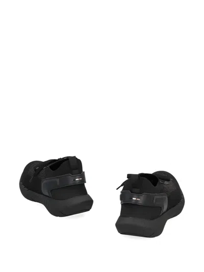 Hugo Boss Mesh Upper Sock Sneakers Pull Tab Sole In Black