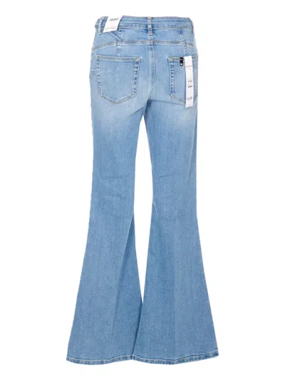 Liu •jo Belt-detail Flared Jeans In Blue