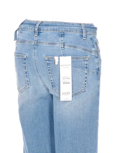 Liu •jo Belt-detail Flared Jeans In Blue