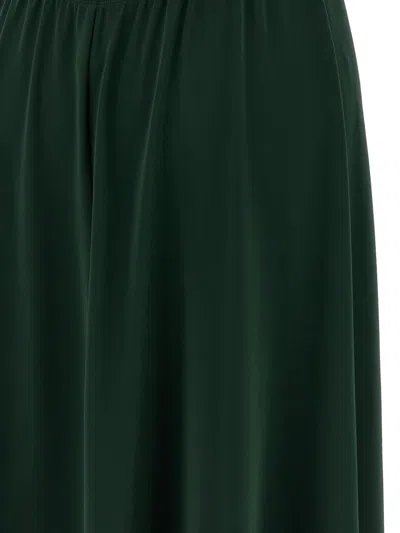 Eres Sleeveless Round Neckline Dress Mesh Panel In Green
