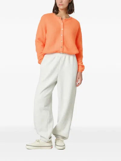 American Vintage Vitow Long-sleeved Round-neck Cardigan In Orange