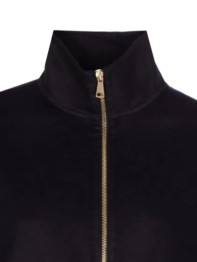 Fabiana Filippi Reversible Platinum And Mohair Jacket In Rock-color Frescolana In Blue