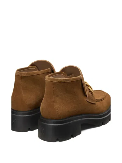 Stuart Weitzman Soluxe Husdon Chain-detail Boots In Brown