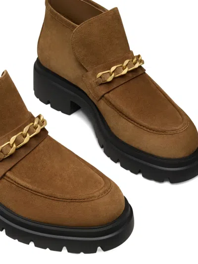 Stuart Weitzman Soluxe Husdon Chain-detail Boots In Brown