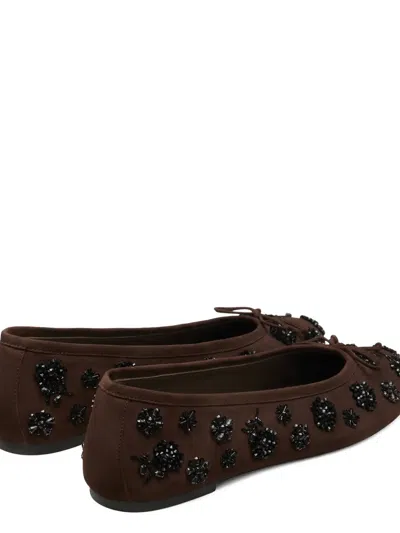 Stuart Weitzman Prima Bow Embellished Ballet Flat In Brown