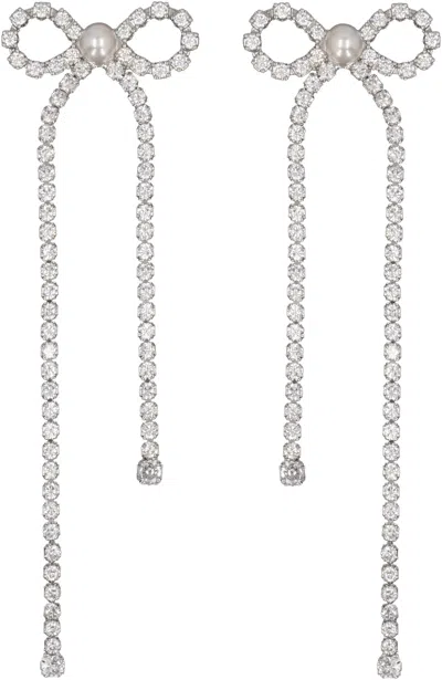 Self-portrait Crystal Bow Droplet In Silver