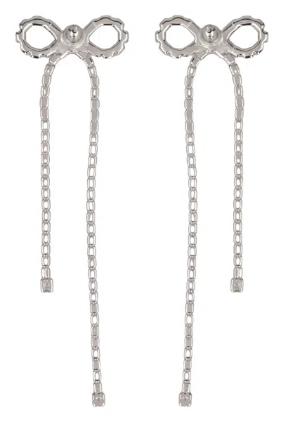 Self-portrait Crystal Bow Droplet In Silver