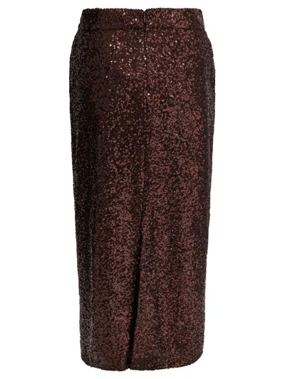 Semper Sequined Midi Skirt Skirts Brown In Brown