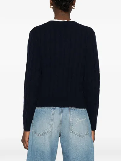 Sporty And Rich Sporty & Rich "src" Cableknit Cashmere Sweater Clothing In Black