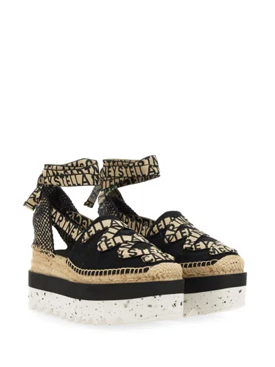 Stella Mccartney Stella Mc Cartney Gaia Wedge Espadrillas In Black