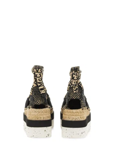 Stella Mccartney Stella Mc Cartney Gaia Wedge Espadrillas In Black