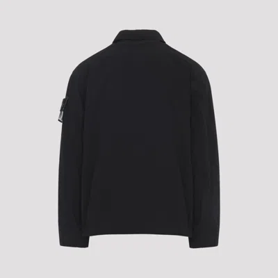 Stone Island Jacket Arm Patch Collared Design Front Pockets In Black
