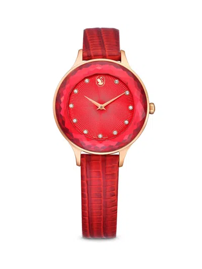 Swarovski Octea Nova 33mm Quartz Watch In Red