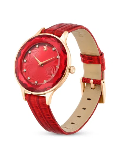 Swarovski Octea Nova 33mm Quartz Watch In Red