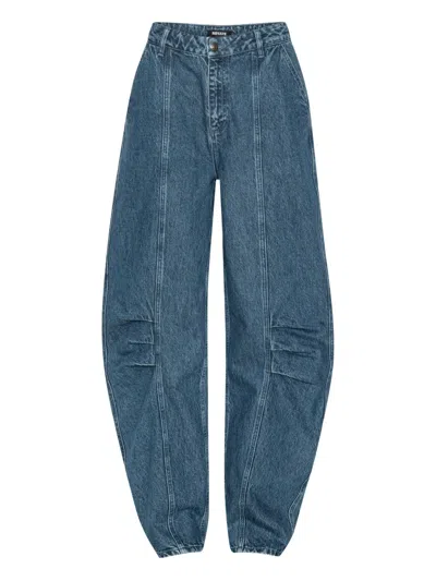 Rotate Birger Christensen Denim Cargo Trousers In Blue
