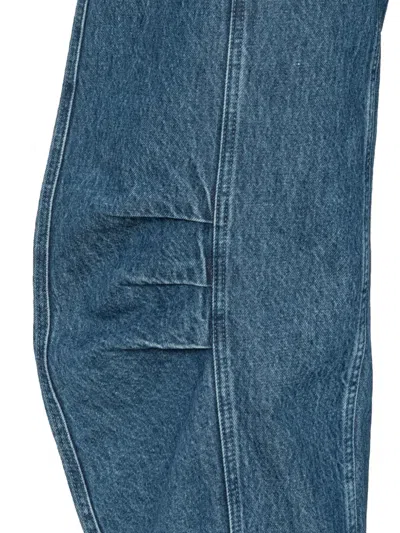 Rotate Birger Christensen Denim Cargo Trousers In Blue