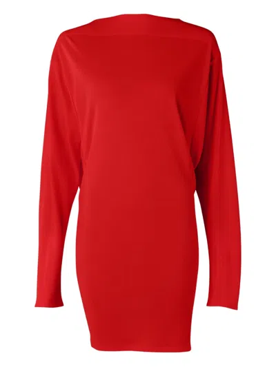 Jacquemus La Mistral Open-back Draped Dress In Red