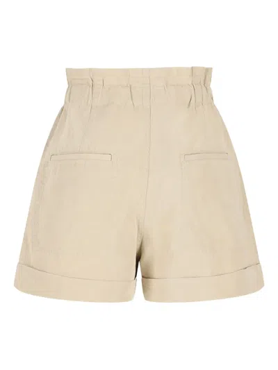 Isabel Marant Pleated Tie-waist Shorts In Neutral