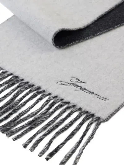 Jacquemus Atelier Fringed Scarf In Gray