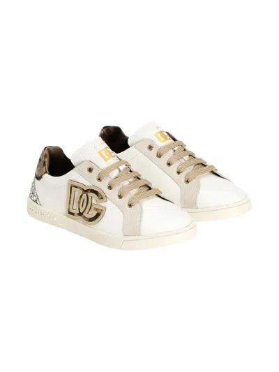 Dolce & Gabbana Logo-appliqué Animal-print Sneakers In Multi