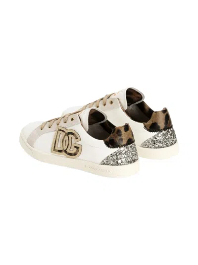 Dolce & Gabbana Logo-appliqué Animal-print Sneakers In Multi