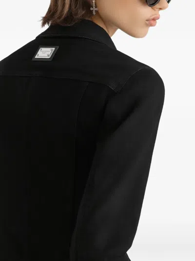 Dolce & Gabbana Buttoned Denim Jacket In Black