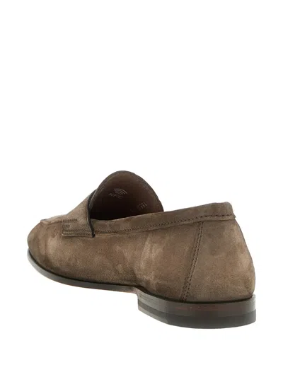 Santoni Carlos Penny-front Loafers In Brown