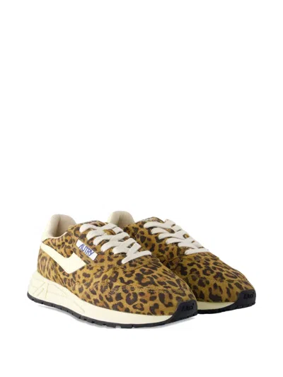 Autry Reelwind Low Sneakers In Leopard Suede And Rutaa Leather Shoes In Multi