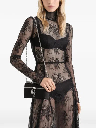 Dolce & Gabbana Medium Sicily Chain Charm Mini Bag In Black