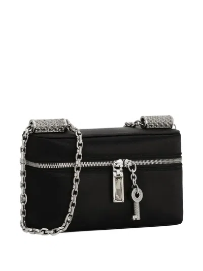 Dolce & Gabbana Medium Sicily Chain Charm Mini Bag In Black