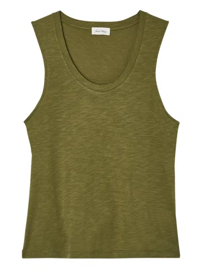 American Vintage U-neck Tank Top In Green