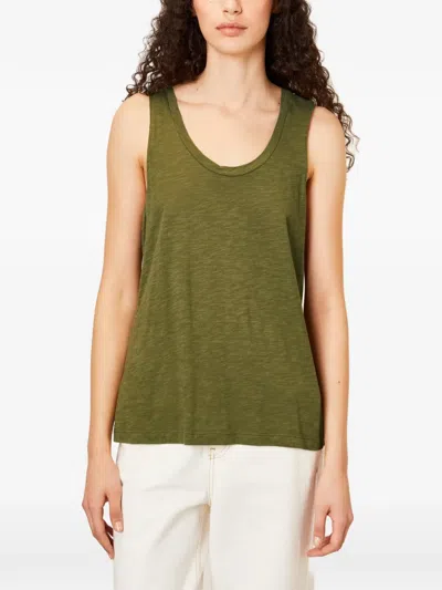 American Vintage U-neck Tank Top In Green