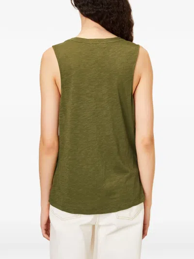 American Vintage U-neck Tank Top In Green