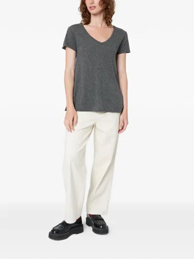 American Vintage Short-sleeve V-neck T-shirt In Gray