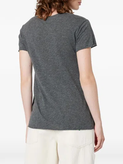 American Vintage Short-sleeve V-neck T-shirt In Gray