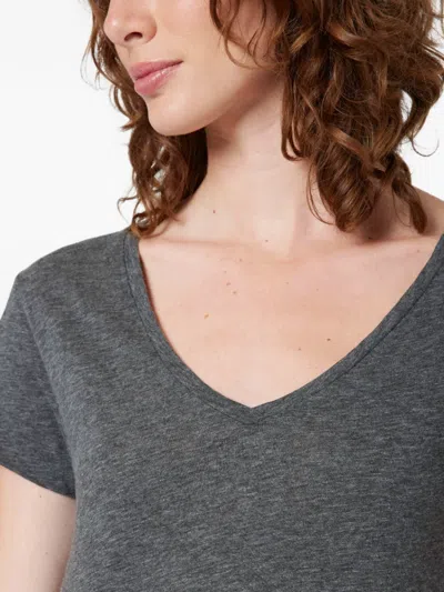 American Vintage Short-sleeve V-neck T-shirt In Gray