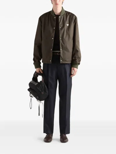Prada Single Breasted Jacket In Green