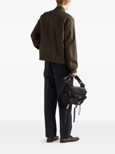 Prada Single Breasted Jacket In Green