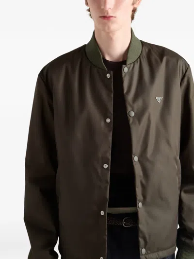 Prada Single Breasted Jacket In Green
