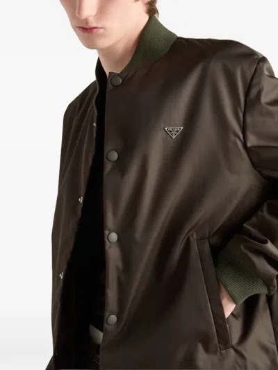 Prada Single Breasted Jacket In Green