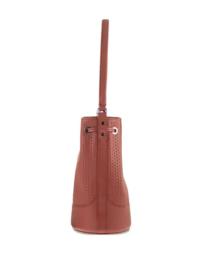 Zanellato Monda' Perforated Handle Bucket Bag In Brown