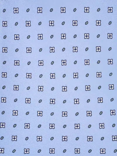 Canali Patterned Tie In Blue