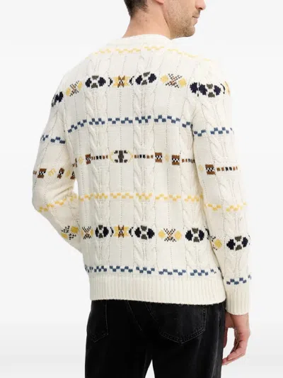 Benetton Cable-knit Pattern Sweater In Neutral
