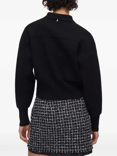 Liu •jo Bejewelled Button Knit Jacket In Black