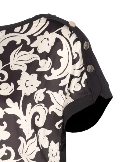 Liu •jo Printed Shoulder-button T-shirt In Multi