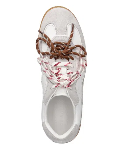 Nokwol August Two-tone Lace-up Sneakers In White