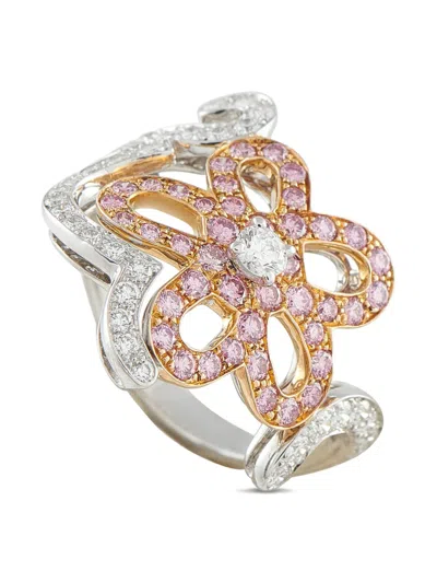 Pre-owned Van Cleef & Arpels 18k White Gold Diamond Ring In Silver