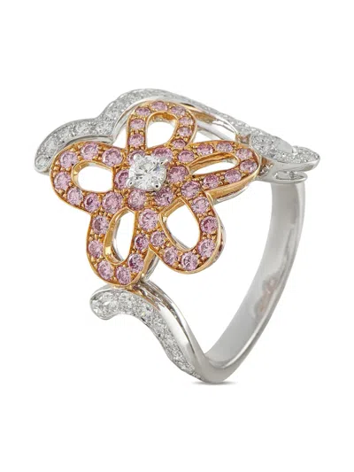 Pre-owned Van Cleef & Arpels 18k White Gold Diamond Ring In Silver